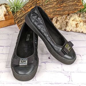 Michael Kors Cali Tracie Black Moc Logo Quilted Flats